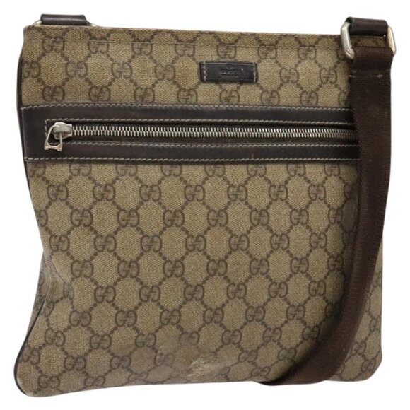 GUCCI GG Supreme Shoulder Bag PVC Beige Gold 295257 Auth 138218 - Picture 1 of 16